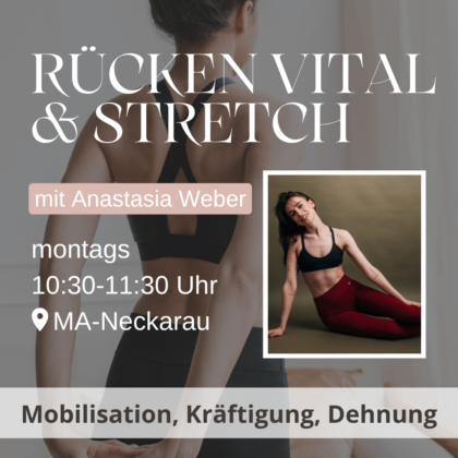 8-wöchiger Rücken Vital & Stretch Kurs mit Anastasia (Vertretung Claudia) - Start 14.09.2026